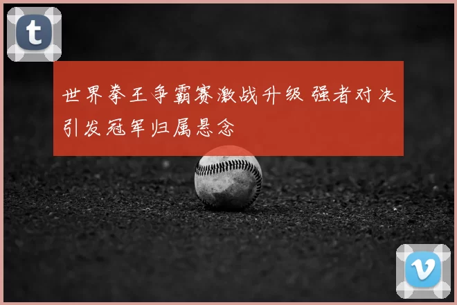 世界拳王争霸赛激战升级 强者对决引发冠军归属悬念